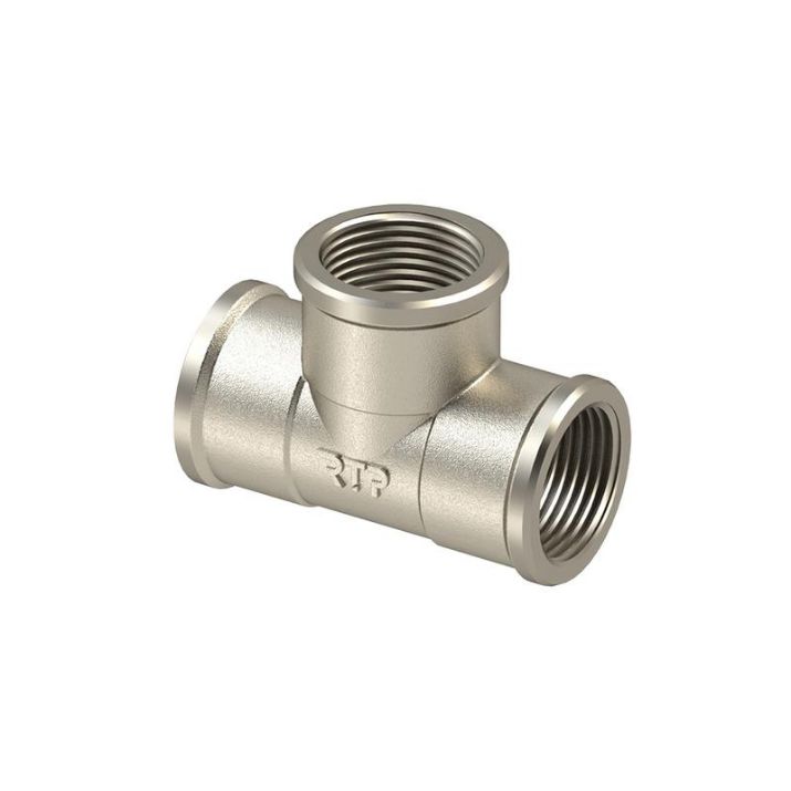 Изображение Тройник латунь внутр./внутр./внутр. резьба 3/4дюйм никель (инд. упак.) RTP 34921