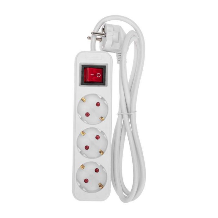 Изображение Удлинитель 3х1.5м с заземл. STANDARD 3х1кв.мм с выкл. бел. Rexant 13-4012