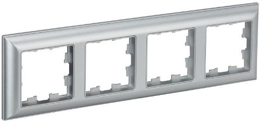 Изображение Рамка 4-м BRITE РУ-4-Бр алюм./алюм. IEK BR-M42-12-K47