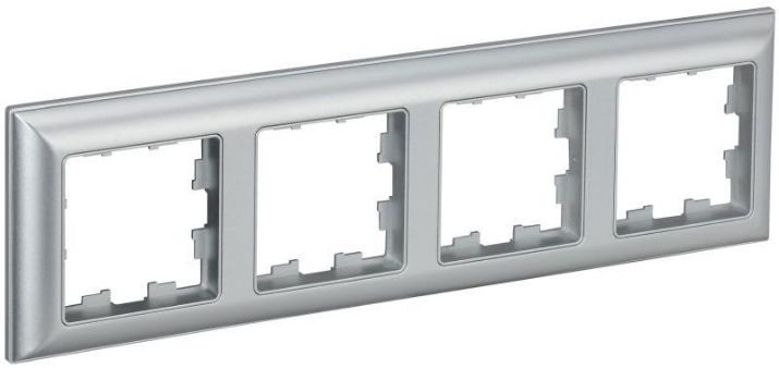Изображение Рамка 4-м BRITE РУ-4-Бр алюм./алюм. IEK BR-M42-12-K47