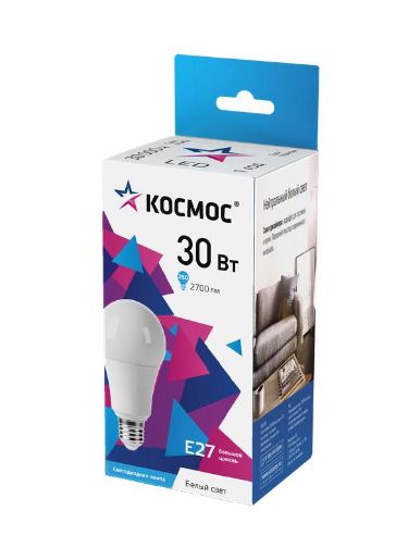 Изображение Лампа светодиодная А70 30Вт 4500К Е27 174-265В КОСМОС LkecLED30wA70E2745
