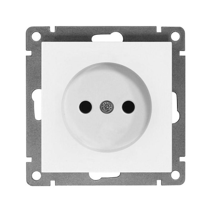 Изображение Розетка 1-м СП Афина 16А IP20 без заземл. механизм бел. Universal A0022