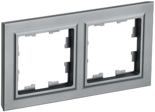 Изображение Рамка 2-м BRITE РУ-2-БрС сталь IEK BR-M22-K46