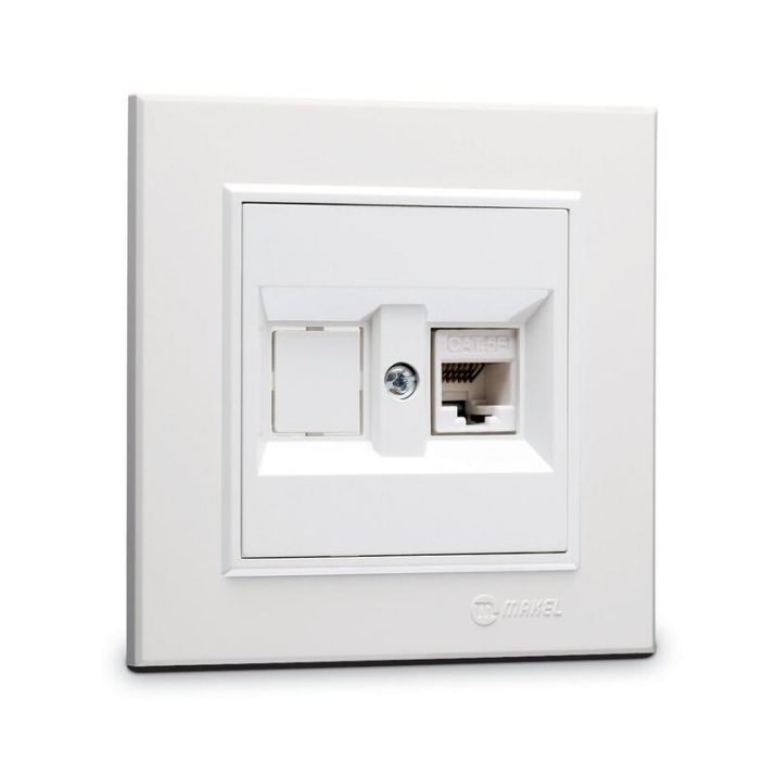Изображение Розетка компютерная CAT5 + гнездо СП Karea IP20 бел. Makel 56001035