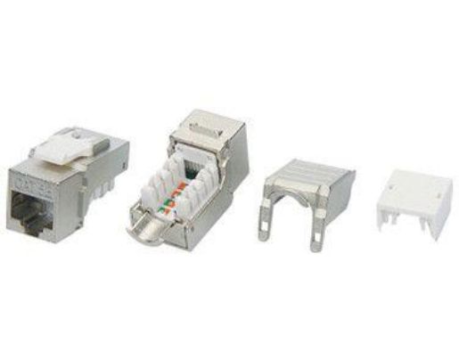Изображение Вставка Keystone Jack RJ45 (8P8C) кат.5E экранир. KJ9-8P8C-C5e-90-SH-F-WH Hyperline 432598