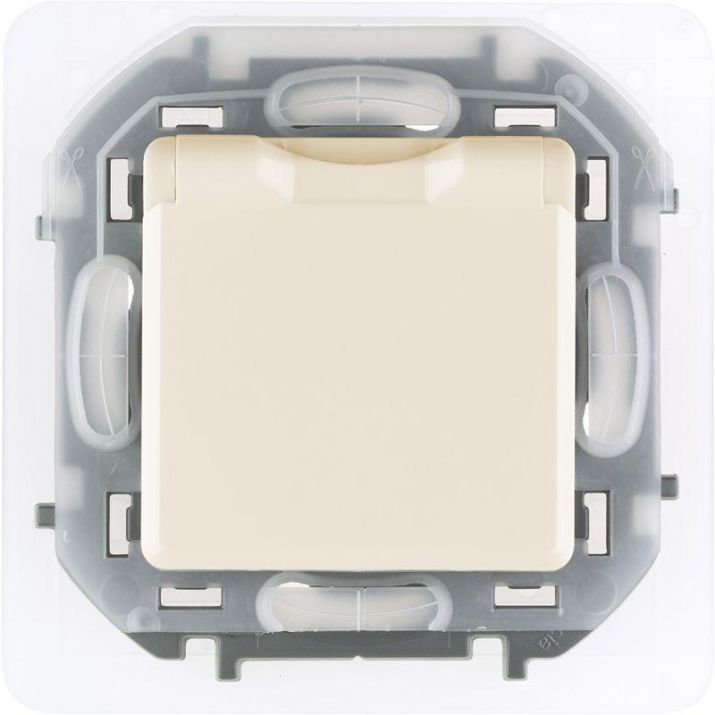 Изображение Розетка 1-м СП Inspiria 16А IP44 250В 2P+E защ. шторки с крышкой немецк. стандарт механизм сл. кость Leg 673741