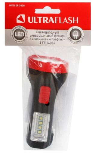 Изображение Фонарь LED16014 1 + 4SMD LED 2 реж. 1XR6 пласт блист-пакет Ultraflash 14253
