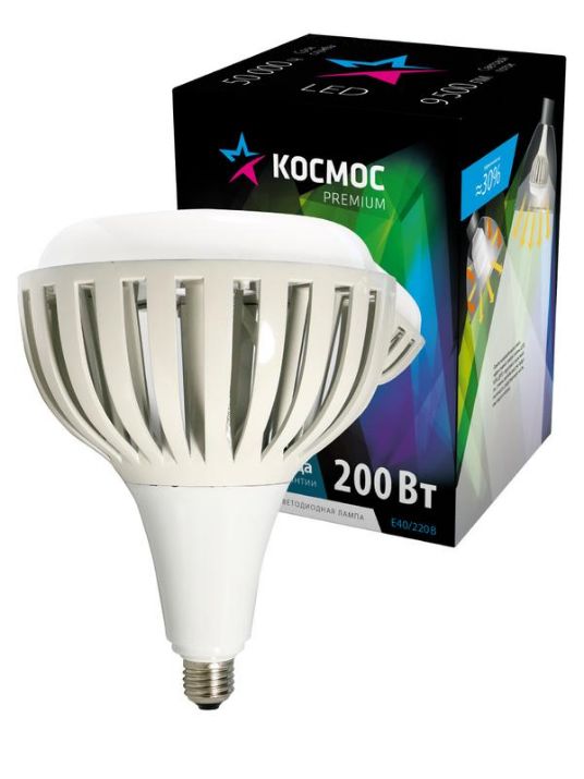 Изображение Лампа светодиодная KOSMOS premium HWLED 200Вт 6500К E40 220В Космос KHWLED200WE4065