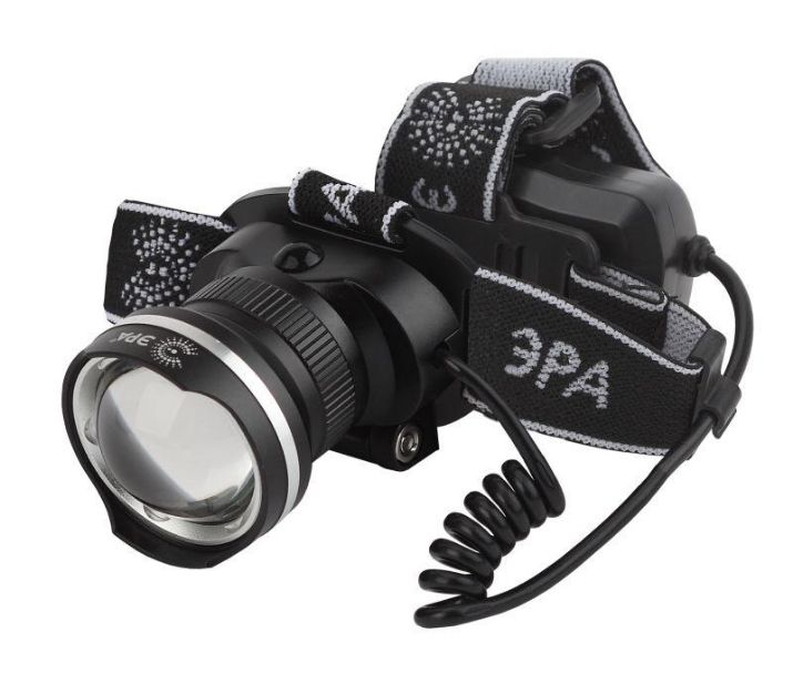 Изображение Фонарь аккумуляторный налобный GA-806 CREE 5Вт регулир. фокус литиевый аккум. 2.5А.ч алюм. USB пластик. (кор.) Эра Б0039626