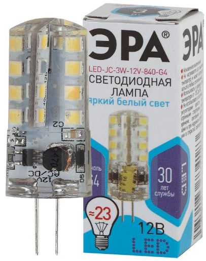 Изображение Лампа светодиодная LED-JC-3W-12V-840-G4 240лм ЭРА Б0033194