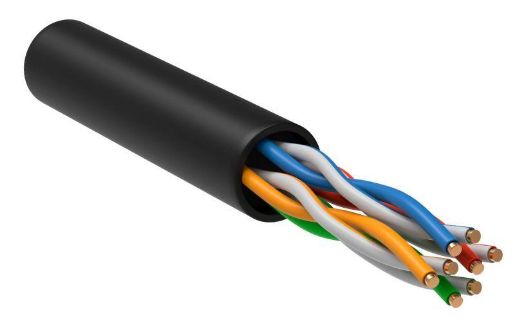 Изображение Кабель витая пара U/UTP кат.5E 4х2х24AWG solid CU LDPE Outdoor черн. (м) GENERICA BC3-C5E04-139-305-G