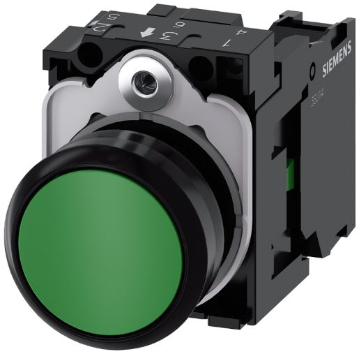 Изображение Кнопка 22мм круглая пластик зел. Siemens 3SU11000AB401BA0