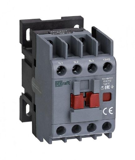 Изображение Контактор КМ-102 12А кат. 220В/230В AC 1НЗ AC-3 AC-4 DEKraft 22034DEK
