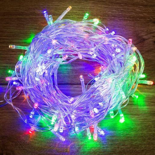 Изображение Гирлянда светодиодная "Твинкл Лайт" 15м 120LED мультиколор 6.9Вт IP20 провод ПВХ прозр. Neon-Night 303-199