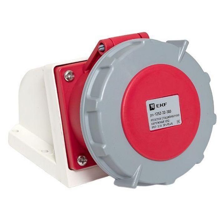 Изображение Розетка стационарная наружная 1252 3Р+РЕ+N 32А 380В IP67 PROxima EKF ps-1252-32-380