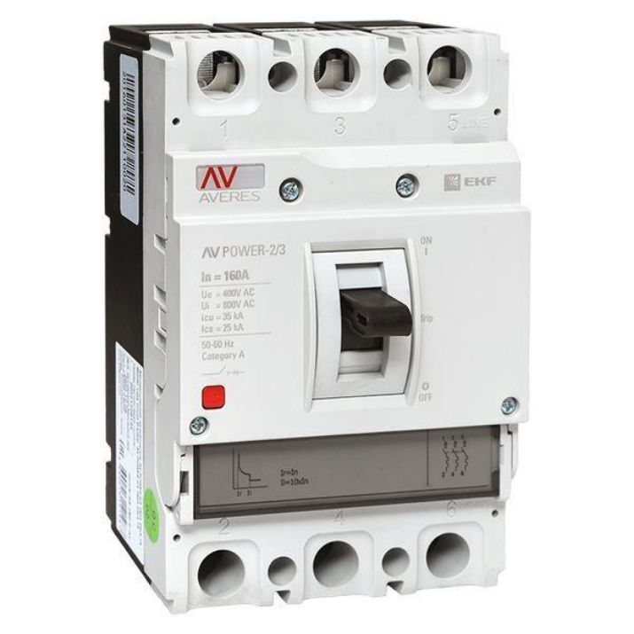 Изображение Выключатель автоматический 3п 160А 35кА AV POWER-2/3 TR AVERES EKF mccb-23-160-TR-av