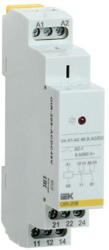 Изображение Реле промежуточное OIR 2 конт. (8А) 48В AC/DC IEK OIR-208-ACDC48V