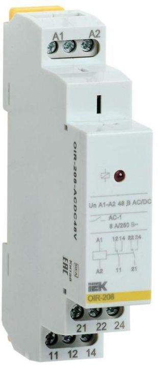 Изображение Реле промежуточное OIR 2 конт. (8А) 48В AC/DC IEK OIR-208-ACDC48V