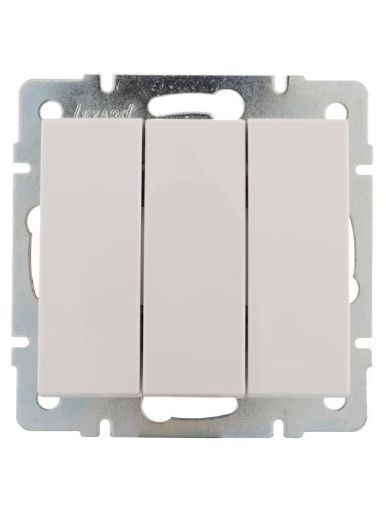 Изображение Выключатель 3-кл. СП Rain IP20 механизм бел. LEZARD 703-0288-109