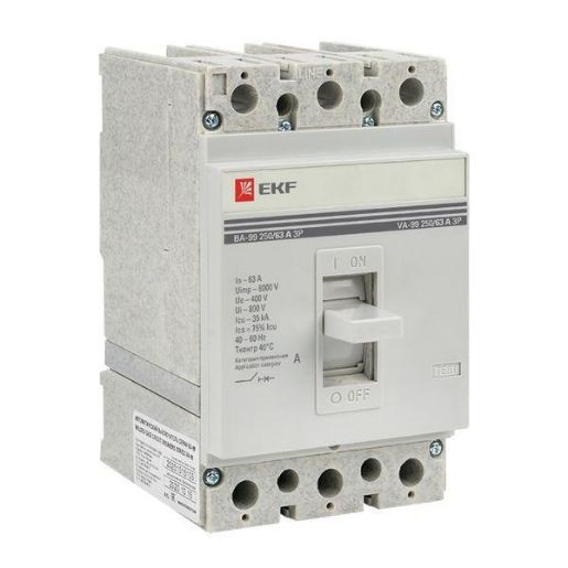 Изображение Выключатель автоматический 3п 250/63А 35кА ВА-99 PROxima EKF mccb99-250-63