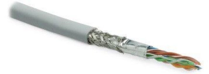 Изображение Кабель витая пара SF/UTP кат.5E 4 пары 24 AWG ОЖ solid экран-фольга + медн. оплетка LSZH -40град.C-+75град.C SFUTP4-C5E-S24-IN-LSZH-GY-305 сер. (уп.305м) Hyperline 246264