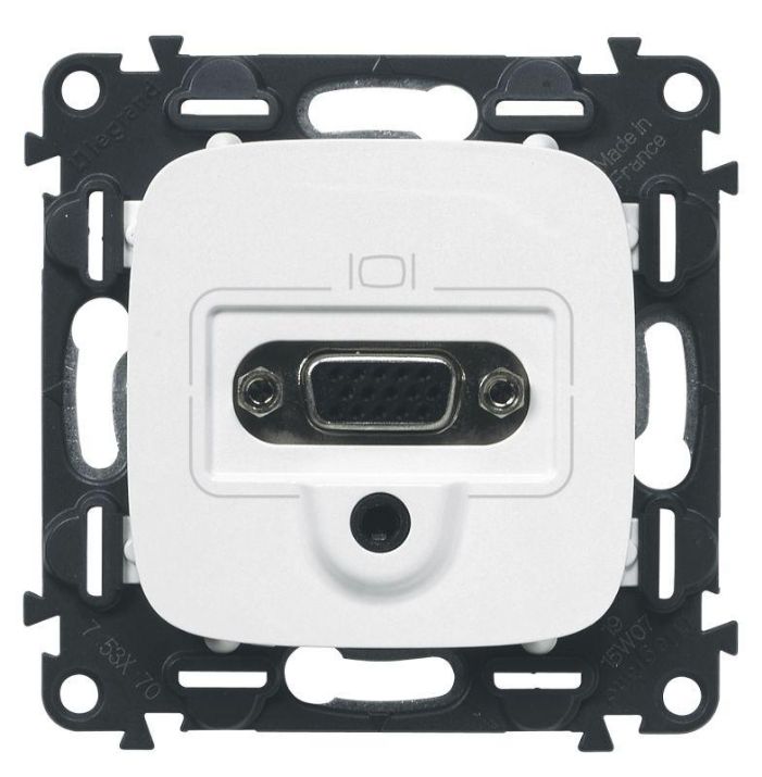 Изображение Розетка аудио/видео HD15 Valena Allure + Jack 3.5мм с лицев. панелью механизм бел. Leg 754705