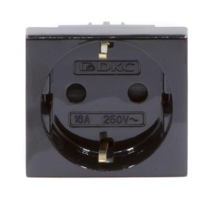 Изображение Розетка 1-м 2мод. Viva 16А IP20 2P+E с заземл. защ. шторки черн. DKC 45205