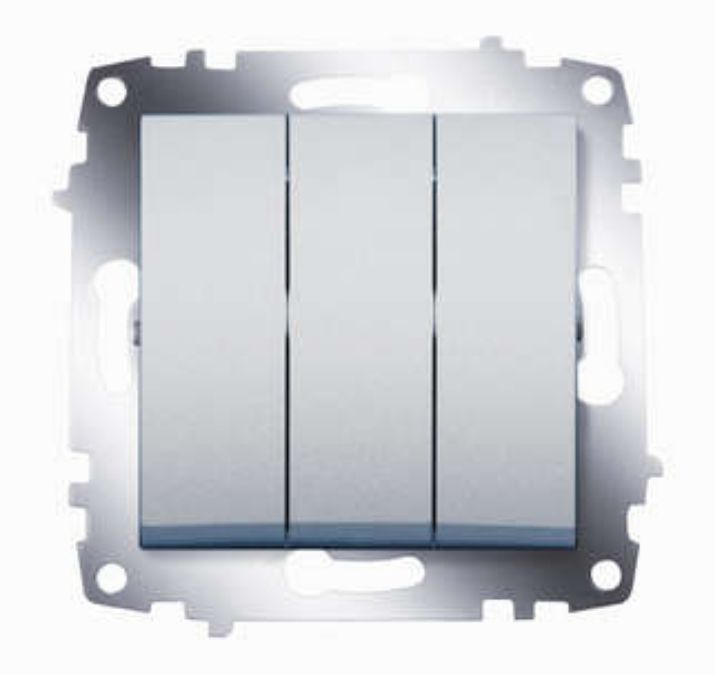 Изображение Выключатель 3-кл. СП Cosmo 10А IP20 механизм алюм. ABB 619-011000-254