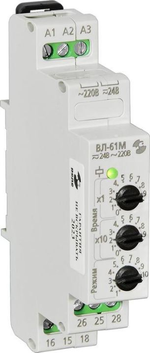 Изображение Реле времени ВЛ-61М 24В AC-DC/220В AC 10 режимов 0.1с.9.9ч Реле и Автоматика A8223-76911366