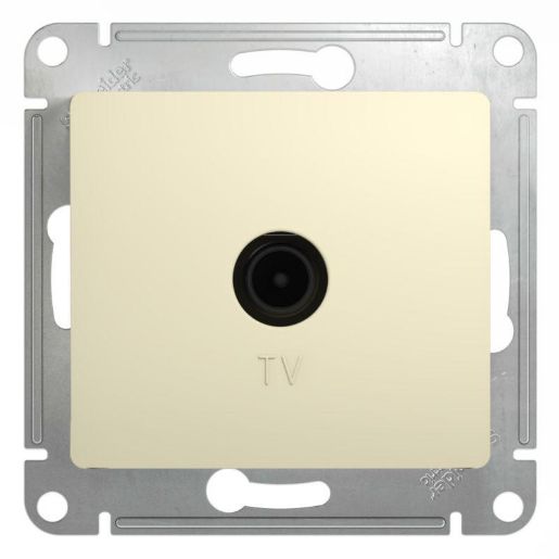 Изображение Розетка телевизионная оконечная TV 1-м СП Glossa 1дБ механизм беж. SE GSL000291