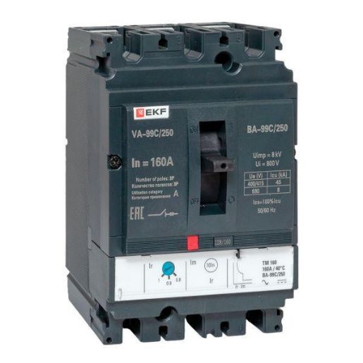 Изображение Выключатель автоматический 3п 250/160А 45кА ВА-99C Compact NS PROxima EKF mccb99C-250-160