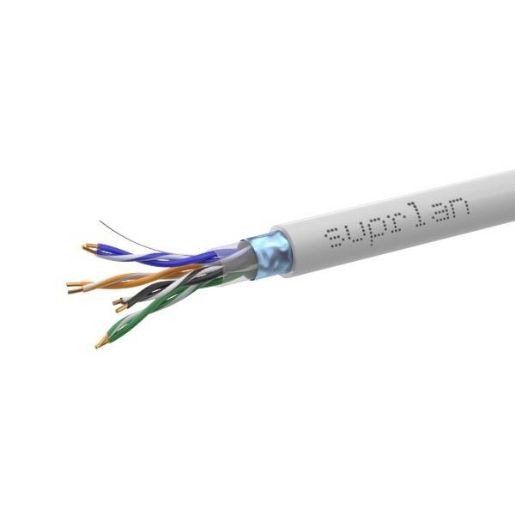 Изображение Кабель витая пара F/UTP кат.5E 4х2х24AWG solid Cu PVC Standard сер. (м) SUPRLAN 01-1031-1