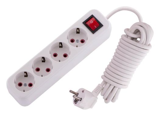 Изображение Удлинитель 4х5м с заземл. 16А IP20 Lila с выкл. LEZARD 720-0405-402