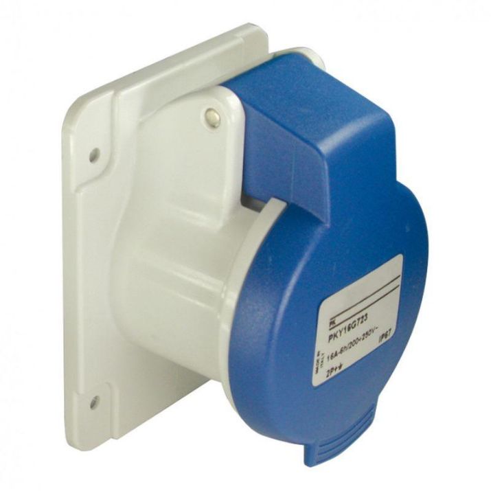Изображение Розетка СП прям. 16А 220В 2P+E винт. клеммы IP44 SchE PKF16G423