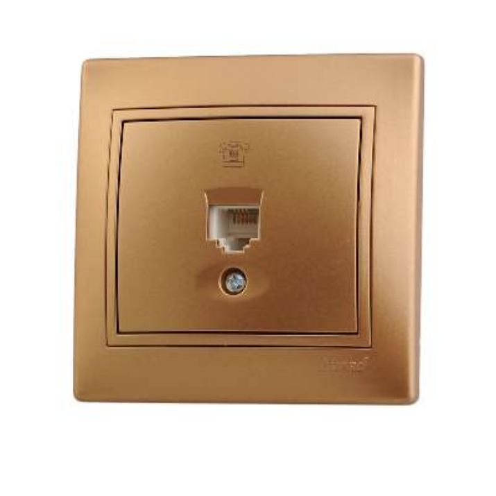 Изображение Розетка телефонная 1-м СП Mira RJ11 зол. метал. LEZARD 701-1313-137