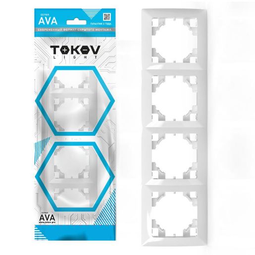 Изображение Рамка 4-м AVA бел. TOKOV LIGHT TKL-AV-RM4-C01