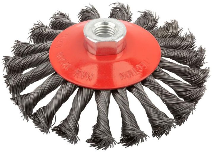 Изображение Корщетка-колесо с наклоном гайка М14 стальная витая проволока 125мм FIT 39116
