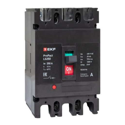 Изображение Выключатель автоматический LS250 25кА 3P 250А ProPact EKF mccb-250-25-3-250-ls