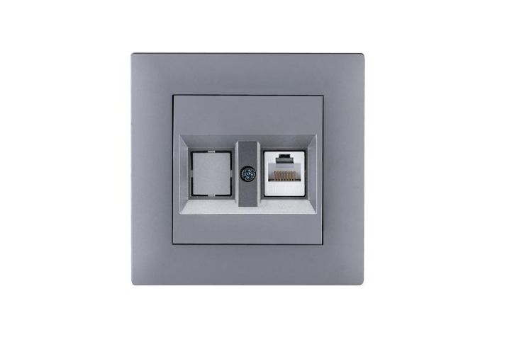 Изображение Розетка компьютерная CAT 5+гнездо KareaRIZZ STAR сер. Makel 88065035