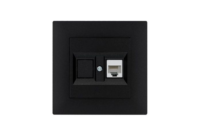 Изображение Розетка компьютерная CAT 5+гнездо Karea RIZZ STAR чер. Makel 88054035