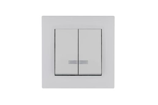 Изображение Выключатель 2-клав. с подсветкой Karea RIZZ бел. Makel 88001023