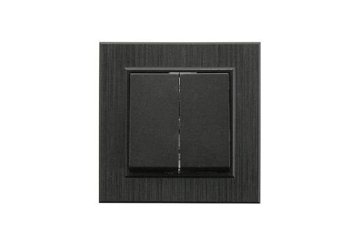 Изображение Выключатель 2-клав. Karea LINE STAR чер. Makel 86054003