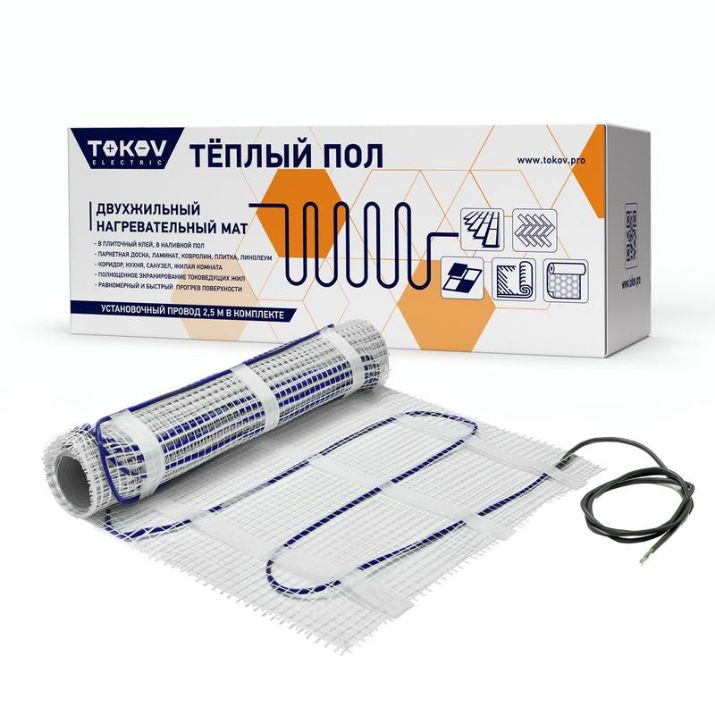 Изображение Комплект "Теплый пол" (мат) 150Вт/кв.м 6кв.м TOKOV ELECTRIC TKE-MAT150-900-6