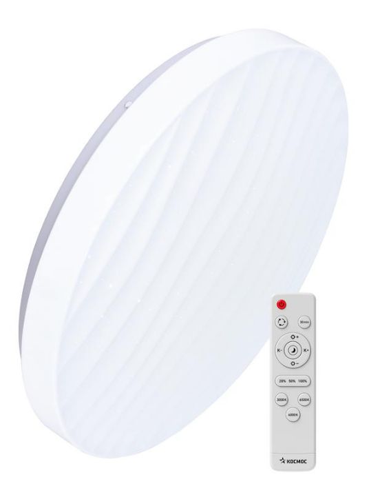 Изображение Светильник светодиодный PREMIUM MIRAGE 75Вт 230В 3000-6500К 6000лм IP40 495х105мм настенно-потолочный управляемый с пультом ДУ КОСМОС KSMira75W
