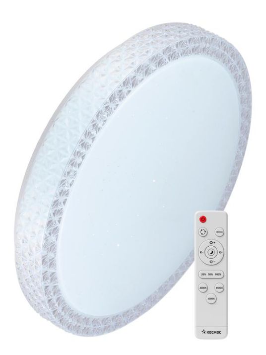 Изображение Светильник светодиодный PREMIUM SAPHIR 75Вт 230В 3000-6500К 6000лм IP40 495х115мм настенно-потолочный управляемый с пультом ДУ КОСМОС KSSaph75W