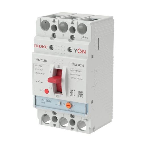Изображение Выключатель автоматический MGS125 3P 12 8-16A 18kA YON MGS125B-3TAMF0016
