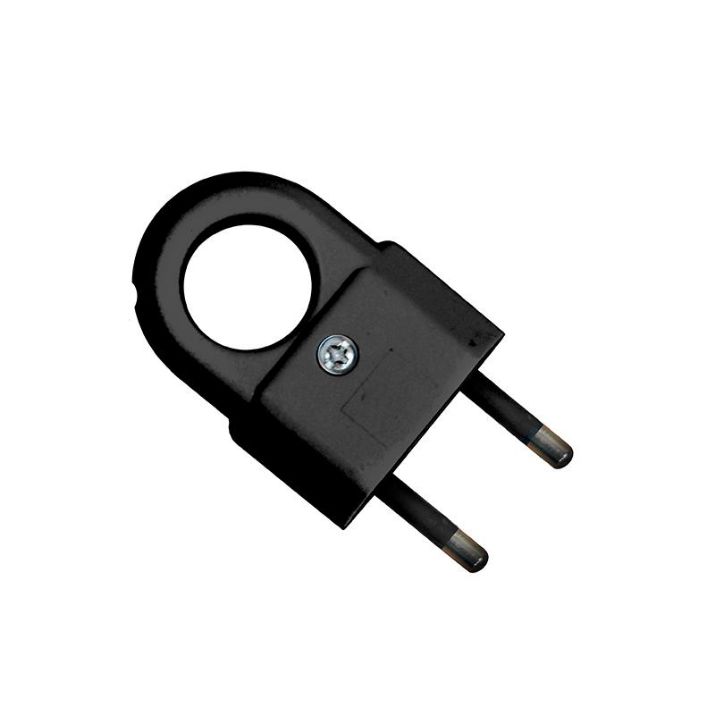 Изображение Вилка электрическая 6А 250В плоская с ушком без. заземл. черн. (еврослот) UNIVersal А1030