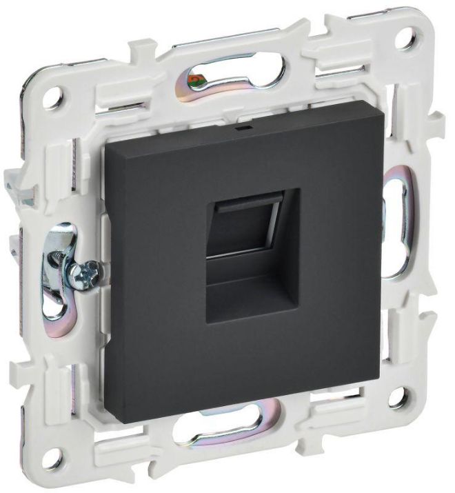 Изображение Розетка компьютерная RJ45 кат.5E SKANDY SK-K01G графит IEK SK-K10-1-K53