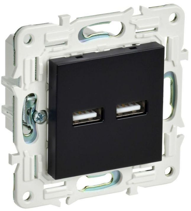 Изображение Розетка USB A+A 3.1А SKANDY SK-R15Bl черн. IEK SK-U21-D31-K02