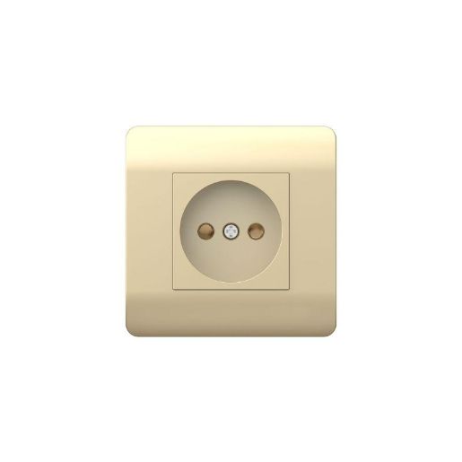 Изображение Розетка NEW3-E 16А без заземл. защ. шторки шампань CHINT 431408